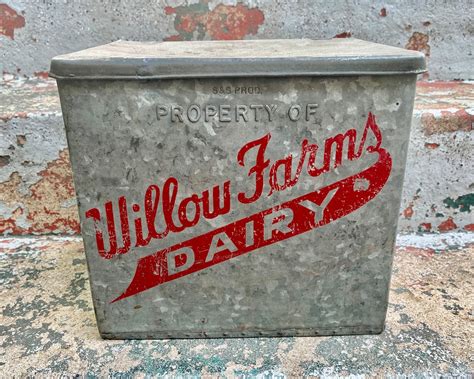 vintage metal dairy box|old fashioned metal milk box.